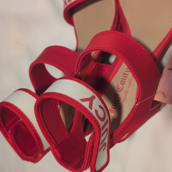 Juicy Couture Red and White Heeled Sandals - Picture 9 of 11